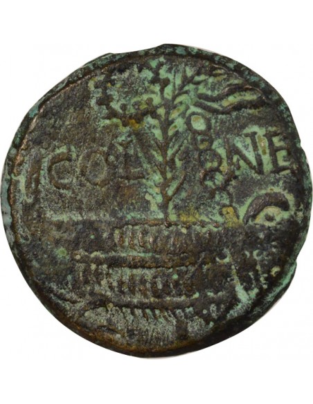 Rome - Provinces Agrippa Auguste tête laurée Dupondius Bronze 20 à 10 Av JC Nîmes Rome - Provinces