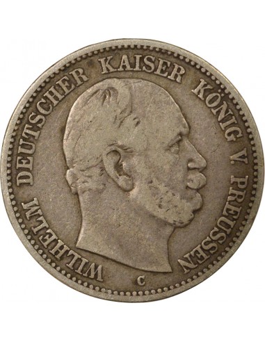Etats Allemands (Prusse) Guillaume Ier 2 Mark Argent 1876 Francfort (C) Etats Allemands (Prusse)