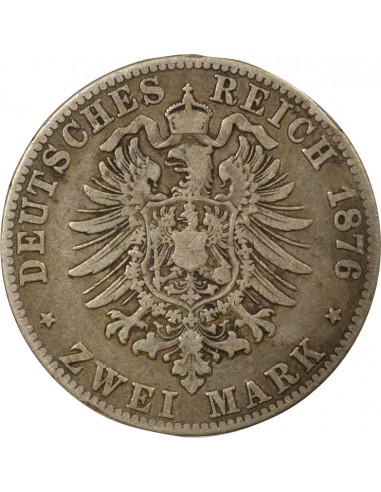 Etats Allemands (Prusse) Guillaume Ier 2 Mark Argent 1876 Francfort (C) Etats Allemands (Prusse)