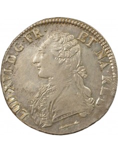 France Louis XVI Aux Rameaux d'Olivier Ecu de Béarn Argent 1784 Pau (Vache) 2