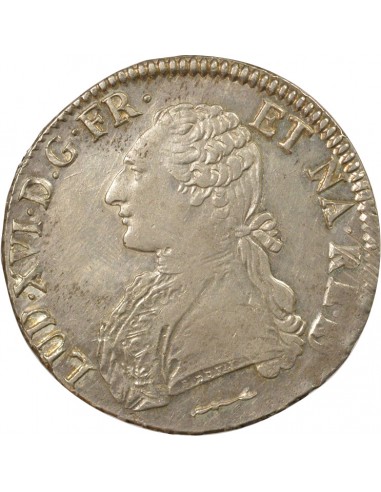 France Louis XVI Aux Rameaux d'Olivier Ecu de Béarn Argent 1784 Pau (Vache)