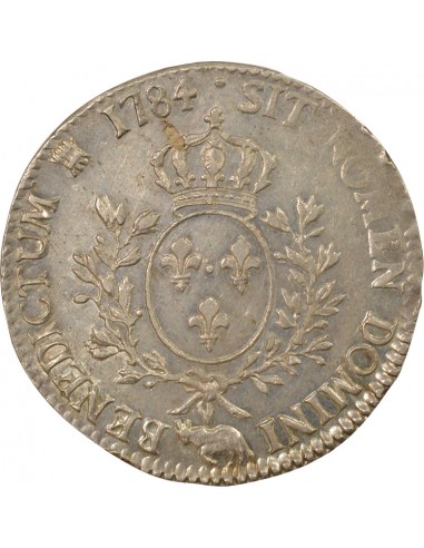 France Louis XVI Aux Rameaux d'Olivier Ecu de Béarn Argent 1784 Pau (Vache)