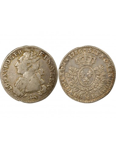 France Louis XVI Aux Rameaux d'Olivier 1/5 Ecu aux branches d'olivier Argent 1786 R Orléans