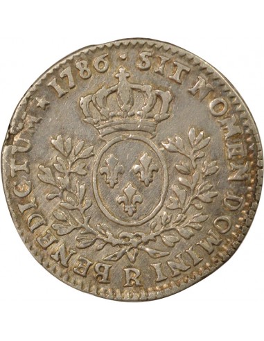 France Louis XVI Aux Rameaux d'Olivier 1/5 Ecu aux branches d'olivier Argent 1786 R Orléans