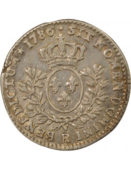 France Louis XVI Aux Rameaux d'Olivier 1/5 Ecu aux branches d'olivier Argent 1786 R Orléans