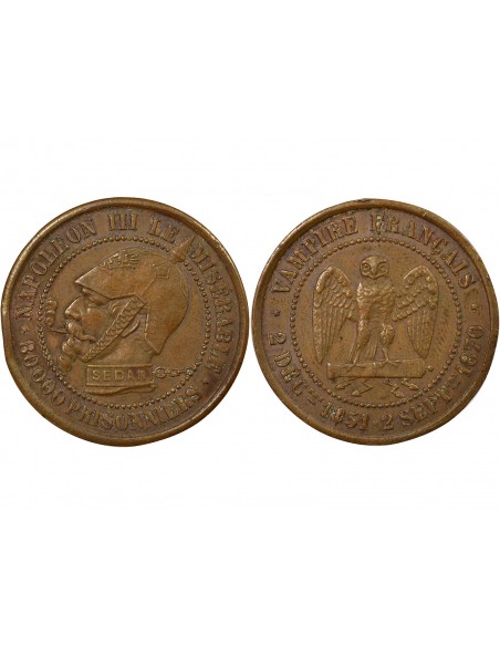 France Napoléon III Défaite de Sedan Bronze Argenté 1870