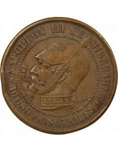 France Napoléon III Défaite de Sedan Bronze Argenté 1870 2