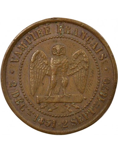 France Napoléon III Défaite de Sedan Bronze Argenté 1870