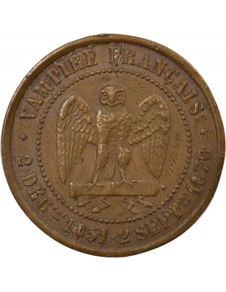 France Napoléon III Défaite de Sedan Bronze Argenté 1870