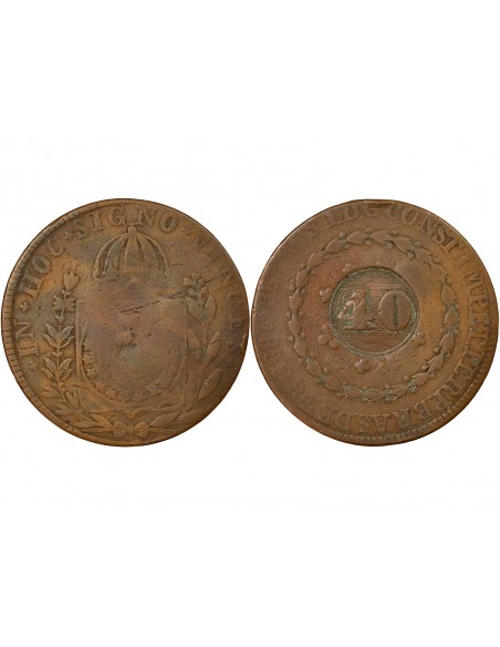 Brésil Pedro II 1825-1891 Sur 80 Réis 1830 R 40 Reis Cuivre 1835 R Rio de Janeiro Brésil