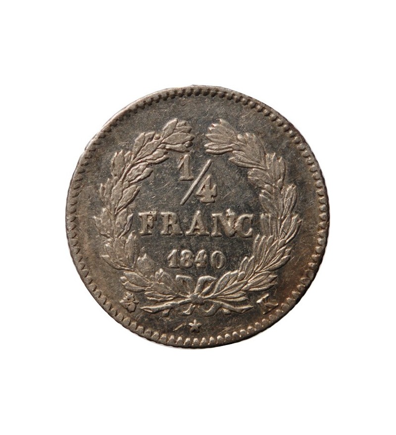 LOUIS PHILIPPE﻿ - 1/4 FRANC ARGENT 1840 K BORDEAUX