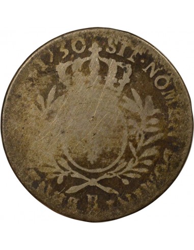 France Louis XV Au Buste Habillé 1/2 Ecu aux branches d'olivier Argent 1730 B Rouen