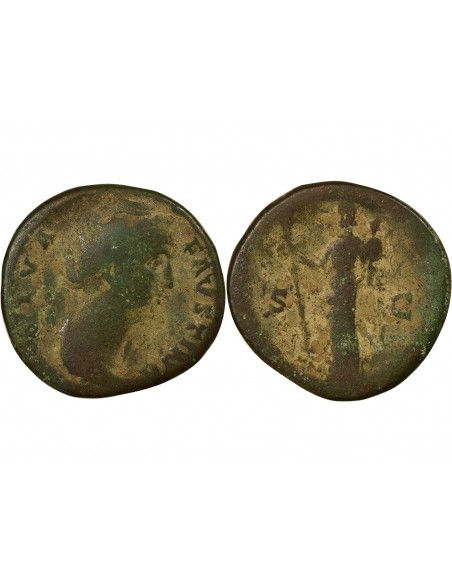 Rome Empire Faustine Mère Vesta Sesterce Laiton 147 R Rome Rome Empire