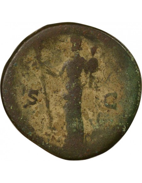 Rome Empire Faustine Mère Vesta Sesterce Laiton 147 R Rome Rome Empire