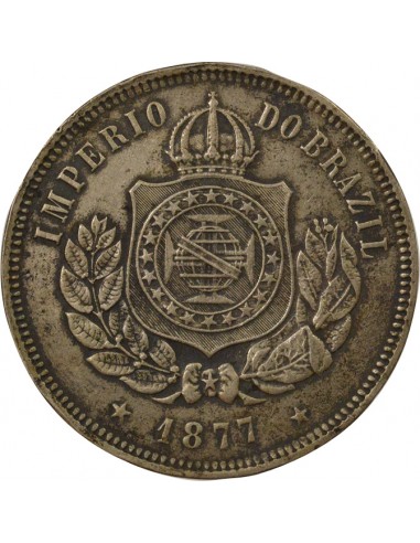 Brésil 200 Reis Cupronickel 1877 R Rio de Janeiro Brésil