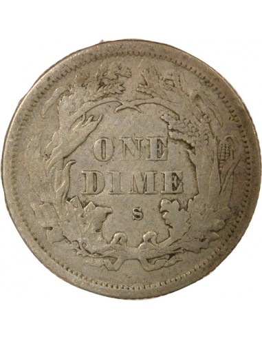Etats Unis d'Amérique Seated Liberty 1 Dime Argent 1875 S San Francisco Etats Unis d'Amérique