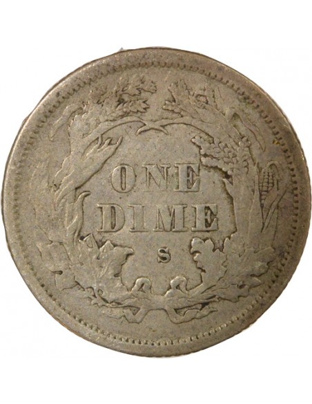 Etats Unis d'Amérique Seated Liberty 1 Dime Argent 1875 S San Francisco Etats Unis d'Amérique