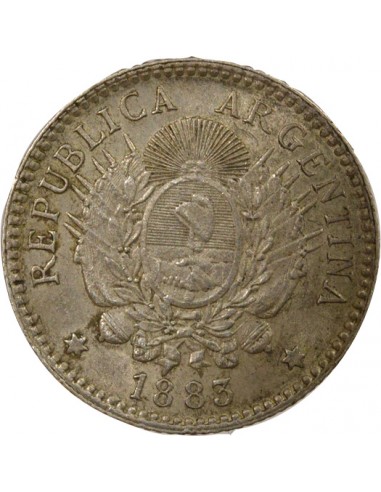 Argentine 10 Centavos Argent 1883 Argentine