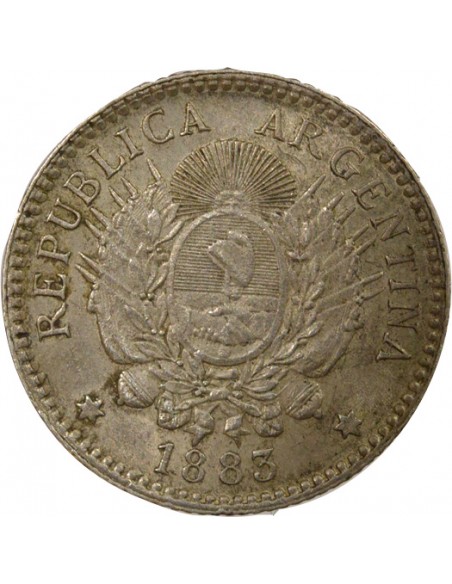 Argentine 10 Centavos Argent 1883 Argentine