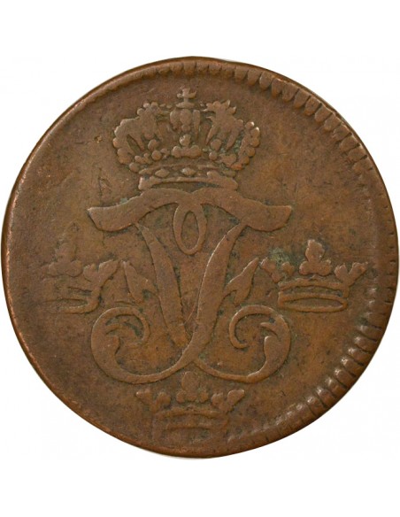 Suède Frédéric Ier de Suède (1676-1751) Öre Cuivre 1748 Stockholm Suède