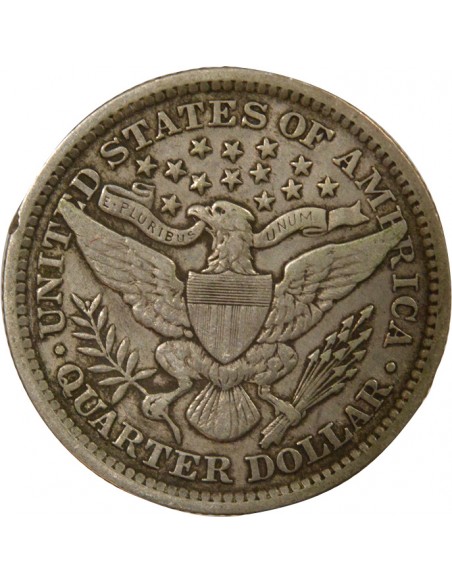 USA Barber Quarter 1/4 Dollar Argent 1893 Philadelphie USA