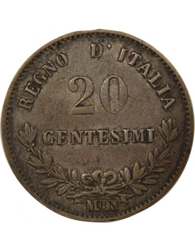 Italie Charles-Félix 20 Centesimi Argent 1833 M Milan Italie