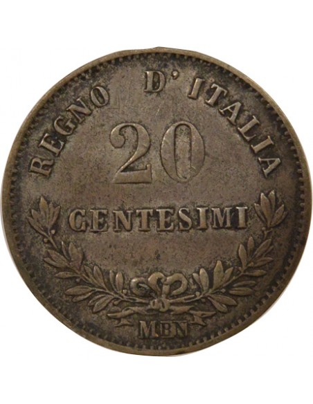Italie Charles-Félix 20 Centesimi Argent 1833 M Milan Italie