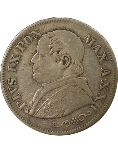Pape (1846-1878) 10 Soldi Argent 1867 R Rome Vatican