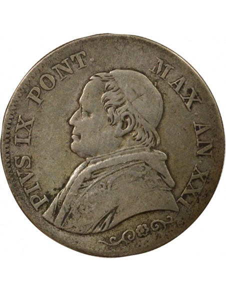 Pape (1846-1878) 1 Lira Argent 1866 R Rome Vatican