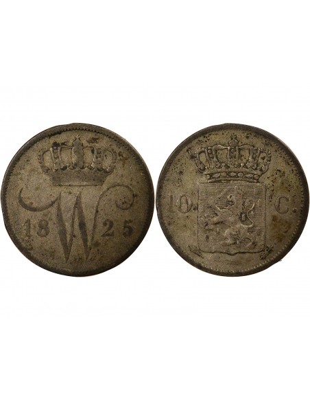 Pays-Bas Guillaume Ier 1772-1843 10 Cents Argent 1825 Utrecht