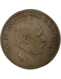 Suède Carl XV 25 Öre Argent 1865 2