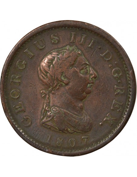Roi de Grande-Bretagne et d´Irlande (1801-1820) 2e Effigie Penny Cuivre 1807 Londres