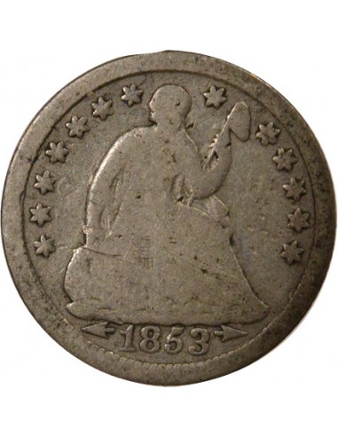 USA Seated Liberty Half Dime Argent 1853 Philadelphie