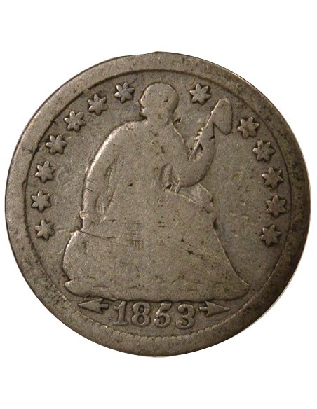 USA Seated Liberty Half Dime Argent 1853 Philadelphie