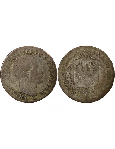Etats Allemands (Prusse) Frédéric-Guillaume III 1/6 Thaler Argent 1822-1827 A Berlin