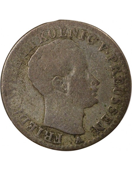 Etats Allemands (Prusse) Frédéric-Guillaume III 1/6 Thaler Argent 1822-1827 A Berlin