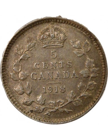 Empereur des Indes 5 Cents Argent 1918 Ottawa