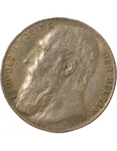 Roi des Belges (1865-1909) Lion Assis 50 Centimes Argent 1901 B. Bruxelles