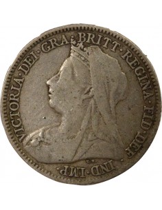 Royaume-Uni Victoria (1819-1901) 3e Portrait 6 Pence Argent 1898 2