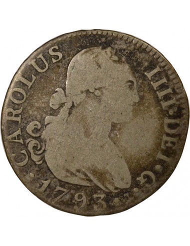 Espagne Charles IV 2 Reales Argent 1793 AI Madrid