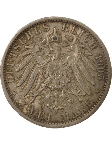 Roi de Prusse (1888-1918) 2 Mark Argent 1905 A Berlin