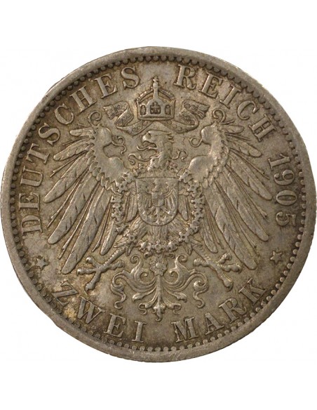 Roi de Prusse (1888-1918) 2 Mark Argent 1905 A Berlin