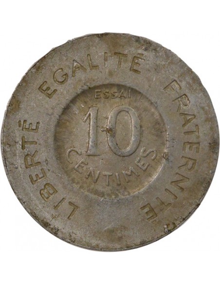 Essai de Rude 10 centimes Aluminium 1909 A Paris