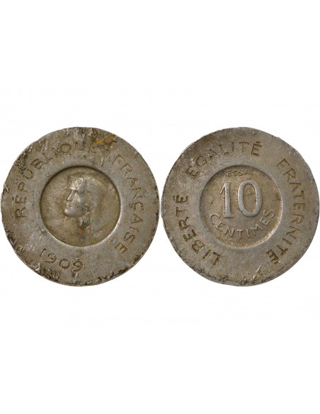 Essai de Rude 10 centimes Aluminium 1909 A Paris