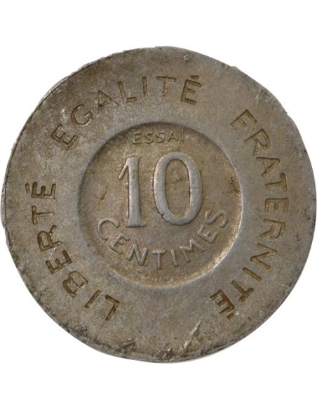 Essai de Rude 10 centimes Aluminium 1909 A Paris