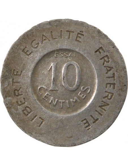 Essai de Rude 10 centimes Aluminium 1909 A Paris