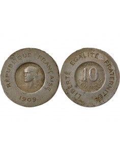 Essai de Rude 10 centimes Aluminium 1909 A Paris