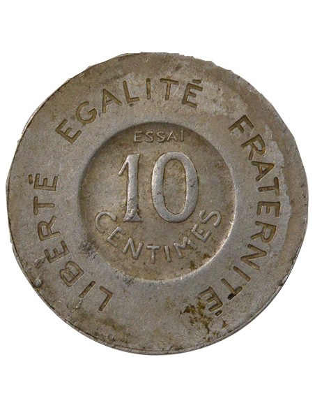 Essai de Rude 10 centimes Aluminium 1909 A Paris