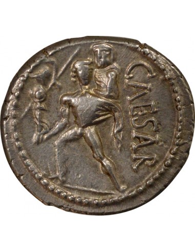 Rome Rép Jules César Enée & Anchise Denier Argent 47-46 Av JC