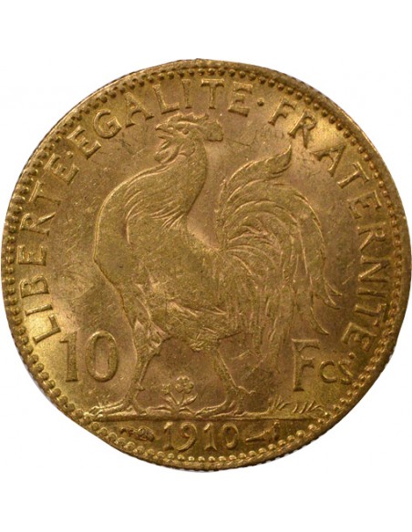 Coq 10 francs Or 1910 A Paris
